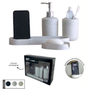SET BAÑO 4PCS LINEA STONE QUO