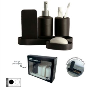 SET BAÑO 4PCS LINEA BLACK QUO