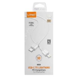 CABLE LDNIO LC121 30W FAST USB A LIGHTNING 1M